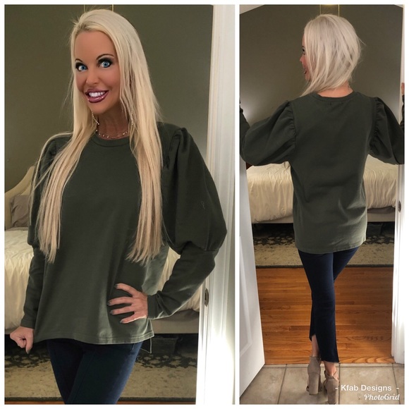 LAST 1! 😘Olive Shearing Sleeve Cozy Tunic! - Picture 3 of 3